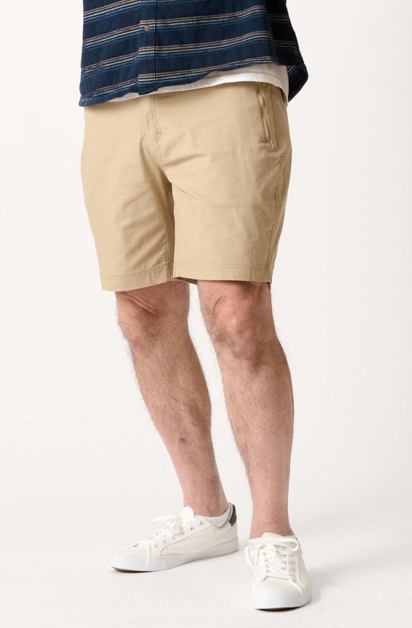 Male model dressed in WEARFIRST Offshore Short with an 8 inch inseam Twill